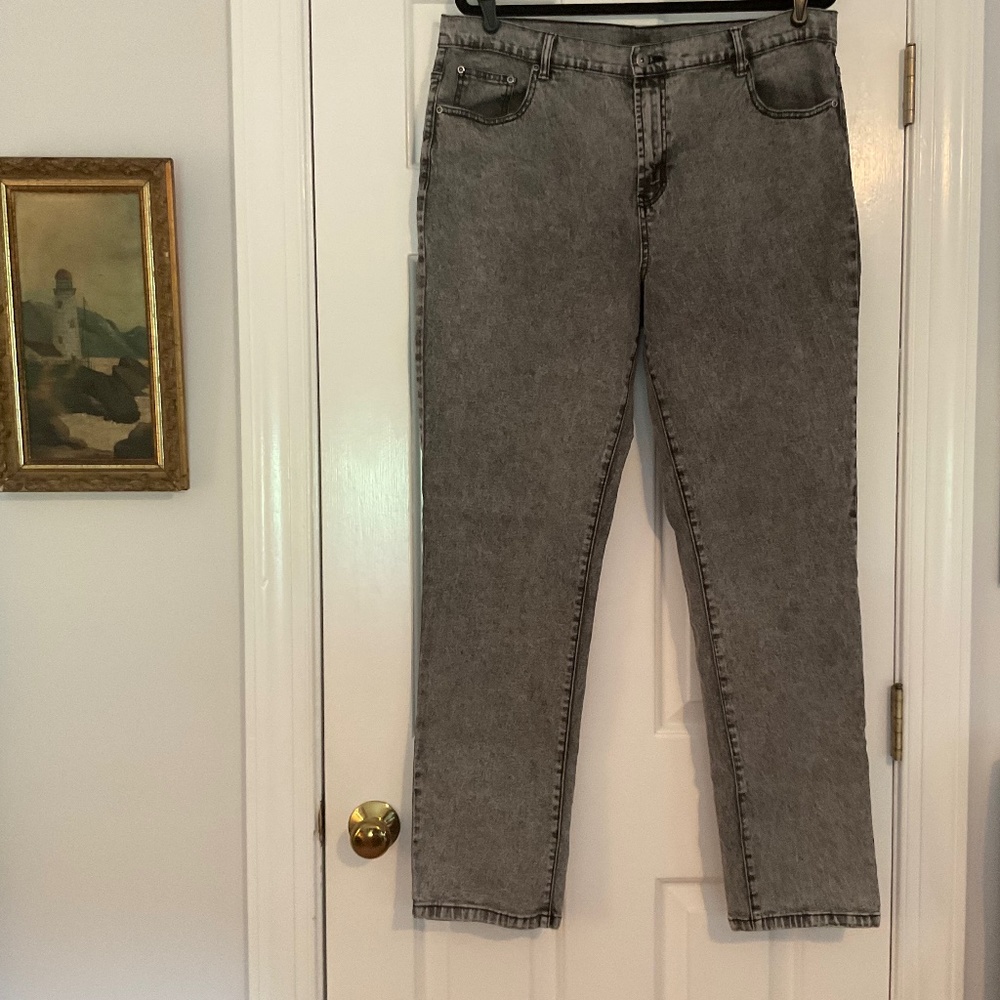 DG2 Diane Gilman Gray Acid Wash Jeans Size 16 Tall